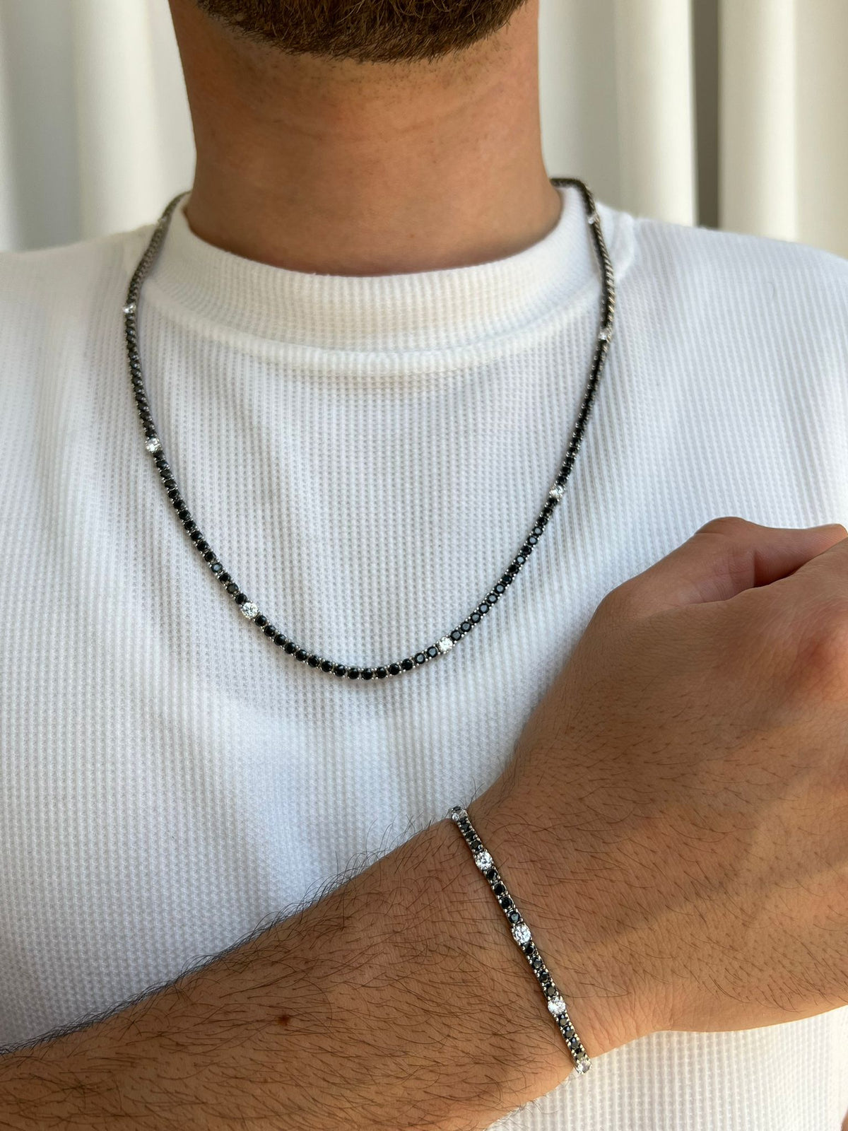 שרשרת טניס רודוס - 3.4 מ"מ, 60 ס"מ, כסף - Mindset Jewelry