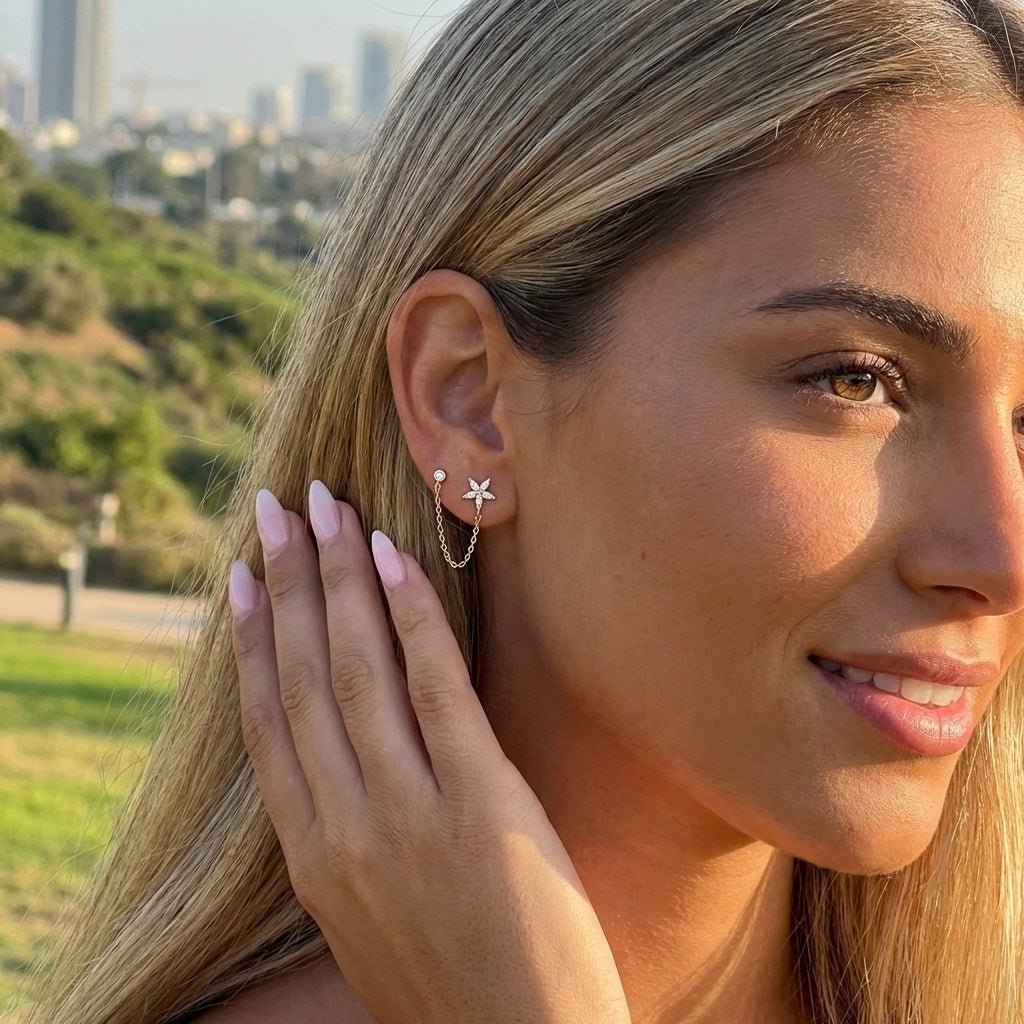 עגילים בלד - זהב - Mindset Jewelry